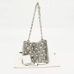 Pre Owned Paco Rabanne Iconic 1969 Nano Silver Metal Bag