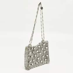 Pre Owned Paco Rabanne Iconic 1969 Nano Silver Metal Bag
