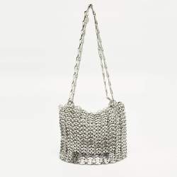 Pre Owned Paco Rabanne Iconic 1969 Nano Silver Metal Bag
