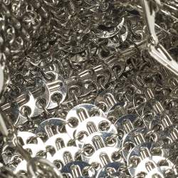 Pre Owned Paco Rabanne Iconic 1969 Nano Silver Metal Bag