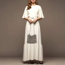 Pre Owned Paco Rabanne Iconic 1969 Nano Silver Metal Bag