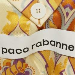 Pre Owned Paco Rabbane Beige Printed Cotton Pant Suit S