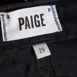 Pre Owned Paige Black Denim Ultra Skinny Distressed Verdugo Jeans M