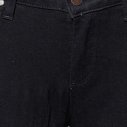Pre Owned Paige Black Denim Ultra Skinny Distressed Verdugo Jeans M