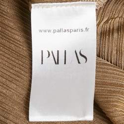 Pre Owned Pallas Metallic Lurex Knit Turtleneck Pullover S