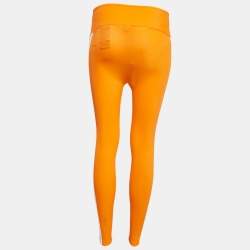 Palm Angels Orange Side Stripe Jersey Leggings S