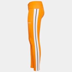 Palm Angels Orange Side Stripe Jersey Leggings S