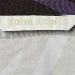 Pre Owned Palm Angels Purple Zebra Print Jersey Maxi Polo Dress M 