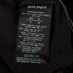 Pre Owned Palm Angels Black Linen Logo Detail Boxer Shorts L