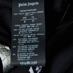 Pre Owned Palm Angels Black Cotton Logo Waist Band Flared Trousers S