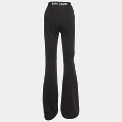 Pre Owned Palm Angels Black Cotton Logo Waist Band Flared Trousers S