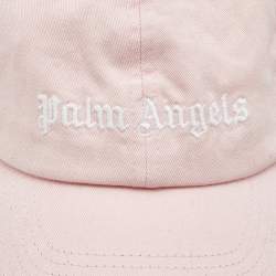 Pre Owned Palm Angels Pink Logo Embroidered Cotton Baseball Cap 
