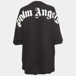 Palm Angels Black Logo Print Cotton Oversized T-Shirt L
