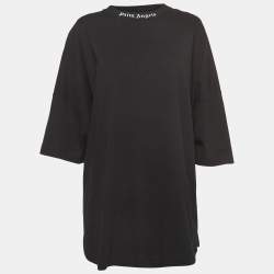 Palm Angels Black Logo Print Cotton Oversized T-Shirt L