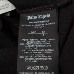 Palm Angels Black Logo Print Cotton Oversized T-Shirt L