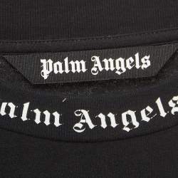 Palm Angels Black Logo Print Cotton Oversized T-Shirt L