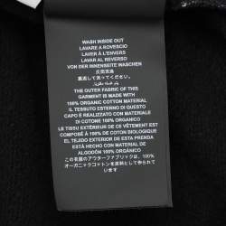 Pre Owned Palm Angels Black Cotton Knit Star Sprayed Logo Hoodie S