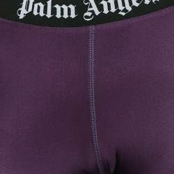 Palm Angels Purple Logo Waistband Jersey Track Leggings L