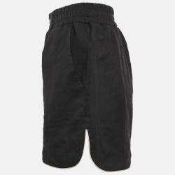 Palm Angels Black Linen Contrast Trimmed Shorts M