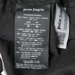 Palm Angels Black Linen Contrast Trimmed Shorts M