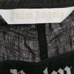 Palm Angels Black Linen Contrast Trimmed Shorts M