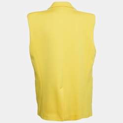 Palm Angels Yellow Cotton Blend Knit Sleeveless Jacket M