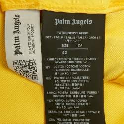 Palm Angels Yellow Cotton Blend Knit Sleeveless Jacket M