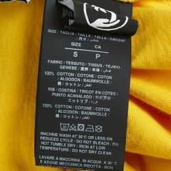 Palm Angels Yellow Teddy Print Jersey Crop T-Shirt S