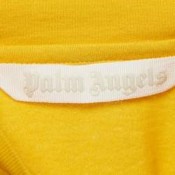 Palm Angels Yellow Teddy Print Jersey Crop T-Shirt S