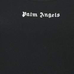 Palm Angels Black Logo Print Rib Knit Tank Top XS