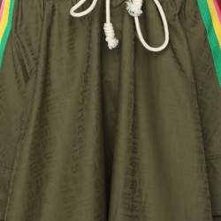 Palm Angels Green Nylon Striped Cargo Midi Skirt L