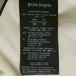 Palm Angels White Logo Print Rib Knit Tank Top XS