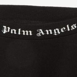 Palm Angels Black Logo Print Cotton Crew Neck Oversized T-Shirt M
