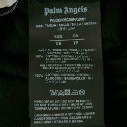 Palm Angels Black Logo Print Neck Jersey Midi T-Shirt Dress XS