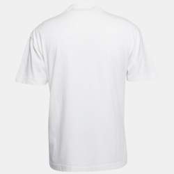 Palm Angels White Printed Jersey Crewneck T-Shirt S