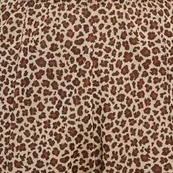 Palm Angels Brown Leopard Print Knit Contrast Tape Trimmed Trackpants M