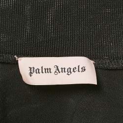 Palm Angels Black Jersey Draped Track-Style Dress S