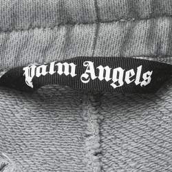 Pre Owned Palm Angels Grey Logo Print Cotton Knit Joggers S