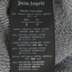 Pre Owned Palm Angels Grey Logo Print Cotton Knit Joggers S