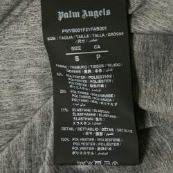 Pre Owned Palm Angels Grey Melange Technical Jersey Zip-Up Jacket S