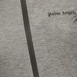 Pre Owned Palm Angels Grey Melange Technical Jersey Zip-Up Jacket S