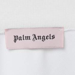 Pre Owned Palm Angels White Logo Print Jersey and Nylon Midi Dress S