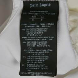 Pre Owned Palm Angels White Logo Print Jersey and Nylon Midi Dress S