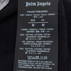 Pre Owned Palm Angels Black Bear Printed Cotton Knit Oversized T-Shirt M
