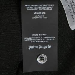Pre Owned Palm Angels Black Embroidered Crepe Sheer Soiree Pajama Bowling Shirt M