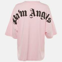 Pre Owned Palm Angels Pink Cotton Knit Oversized T-Shirt M