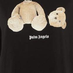 Pre Owned Palm Angels Black Bear Print Cotton Oversized T-Shirt M