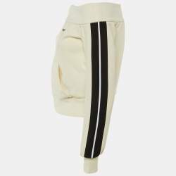 Pre Owned Palm Angels Cream Jersey Off-The-Shoulder Track Jacket S