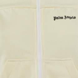 Pre Owned Palm Angels Cream Jersey Off-The-Shoulder Track Jacket S