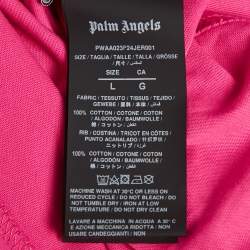 Pre Owned Palm Angels Pink Logo Print Cotton Oversized Shirt L